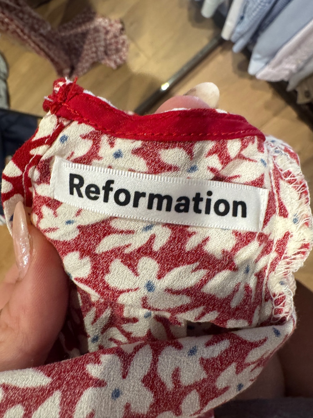 Reformation Red Floral Dress Size 2 - Picture 4 of 6